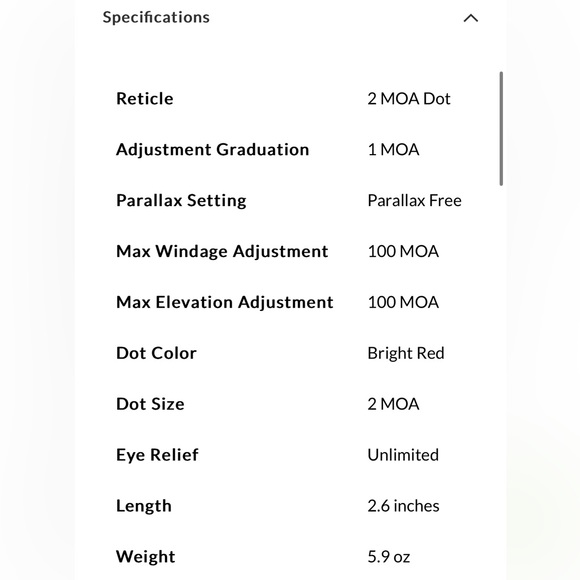 VORTEX SPARC® SOLAR RED DOT NEW IN BOX 2 MOA DOT RETICLE - Picture 4 of 7